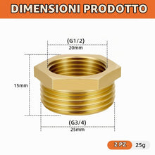Carica l'immagine nel visualizzatore di Gallery, Flintronic 2 Pezzi Riduttore in Ottone Adattatore, 1/2 a 3/4 Pollice