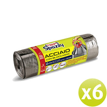 Carica l'immagine nel visualizzatore di Gallery, Domopak Spazzy Sacchi Nettezza Acciaio 30Lt - 6 Confezioni da 15 Pezzi