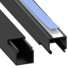 Carica l'immagine nel visualizzatore di Gallery, Habengut | Mini canalina per cavi TV nera 15 x 15 mm – Canalina piatta autoadesiva per TV da parete e set di gioco, senz