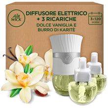 Carica l'immagine nel visualizzatore di Gallery, Air Wick Diffusore Elettrico di Oli Essenziali, 1 Diffusore Elettrico Gadget e 3 Ricariche, Fragranza Dolce Vaniglia e B