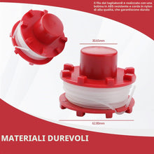 Carica l'immagine nel visualizzatore di Gallery, 4 Bobine Filo per Tagliaerba per Einhell GE-CT 36/30 Li E Solo, AGILLO 36/255 BL, AGILLO 18/200, lunghezza 8 m, in nylon