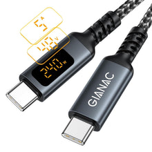 Carica l'immagine nel visualizzatore di Gallery, GIANAC 240W Cavo USB C USB C con display a LED [2m] Cavo USB Type-C Rapida