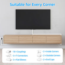 Carica l'immagine nel visualizzatore di Gallery, Carehabi Canalina Passacavi Muro Adesiva 4,8m (15x9mm, 0,4mx12pcs), Canaletta per Cavi Elettrici, Nascondi Cavi TV e Scr