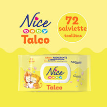 Carica l'immagine nel visualizzatore di Gallery, Nice Baby Talco Salviette per Cambio Pannolino, con Camomilla e Glicerina ad Effetto Addolcente sulla Pelle, Dermatologi