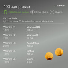 Carica l'immagine nel visualizzatore di Gallery, Vitamina B Complex + Vitamina C - 400 Compresse - Alto Dosaggio - Vegan