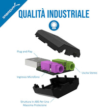 Carica l'immagine nel visualizzatore di Gallery, SABRENT Scheda Audio USB Esterna, Adattatore Audio Presa USB a Jack 3,5mm per Cuffie Microfono Casse Stereo, Compatibile