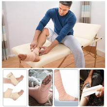 Carica l'immagine nel visualizzatore di Gallery, 4 Rotoli di Bende Elastiche per Bendaggi, Benda Elastica Coesiva Lavabili e Riutilizzabili Tape Kinesiologico con Clip i
