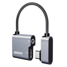 Carica l'immagine nel visualizzatore di Gallery, BENFEI Adattatore da USB C a jack audio con ricarica rapida da 60 W, USB-C a cuffie femmina da 3,5 mm compatibile con iP