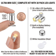 Carica l'immagine nel visualizzatore di Gallery, Mini luci a LED per casa delle bambole, 30 luci a LED, micro LED, mini luci per fai da te, luci in miniatura per vetrine