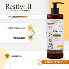 Carica l'immagine nel visualizzatore di Gallery, RestivOil Fisiologico Shampoo Nutriente per Capelli, Olio Fisiologico con Azione Idratante Protettiva e Riparatrice, per