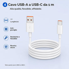 Carica l'immagine nel visualizzatore di Gallery, Caricatore 45W per Xiaomi, Cavo USB-C 1M, Ricarica Rapida
