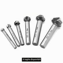 Carica l'immagine nel visualizzatore di Gallery, QWORK® 6 Pezzi Svasatore 90°, 6.3-20.5 mm Punta da Trapano in Acciaio HSS, per Metalli, Legno e Plastica