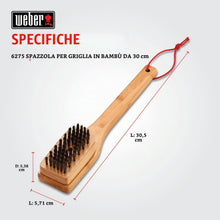 Carica l'immagine nel visualizzatore di Gallery, Weber Spazzola per barbecue in bambù 30 cm