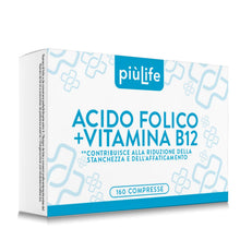 Carica l'immagine nel visualizzatore di Gallery, Acido Folico 400 μg Con B12 PiùLife - 160 Compresse