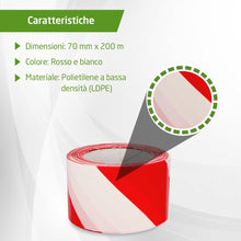 Carica l'immagine nel visualizzatore di Gallery, Amig – Nastro segnaletico non adesivo – Per segnalazione e avvertimento di pericolo – Impermeabile e flessibile – PVC – 