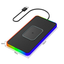 Carica l'immagine nel visualizzatore di Gallery, Tappetino di Ricarica Wireless Auto RGB, 15W Caricabatterie Wireless