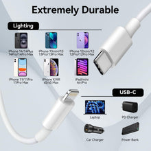 Carica l'immagine nel visualizzatore di Gallery, Caricatore Phone con Cavo Lightning 3M, 20W Caricatore USB C per iphone 14/14 Plus/14 Pro/14 Pro Max/13/12/11/SE/X/8/iPa