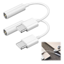 Carica l'immagine nel visualizzatore di Gallery, 2 Pezzi Adattatore USB C A Jack 3,5mm, Cavo Aux Dongle Type C, Con DAC Chip Per Laptop Tablet Smartphone, Convertitore A