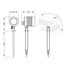 Carica l'immagine nel visualizzatore di Gallery, ledscom.de 2 piccoli faretti LED da giardino con picchetto TARL per esterni, IP65, neri, 4,3 W, 340 lm, bianco caldo