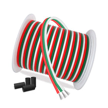 Carica l'immagine nel visualizzatore di Gallery, 30 M Cavo di Prolunga 3 Pin 22 AWG 3x0,32mm² per Collegamento Elettrico a 3 Colori Filo in Rame Stagnato per Strisce a L