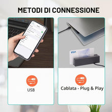 Carica l'immagine nel visualizzatore di Gallery, MSR100 Lettore di carte a banda magnetica USB, Lettore macchina POS per tessere, programmabili e integrazione con varie 
