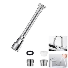 Carica l'immagine nel visualizzatore di Gallery, Prolunga Rubinetto Cucina 20cm, Acciaio Inox, Estensione Rubinetto 360° Girevole con 2 Adattatori, Per Cucine, Bagni, Se