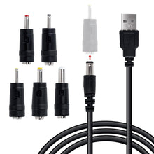 Carica l'immagine nel visualizzatore di Gallery, Wigearss Cavo USB a DC 5V 1A, 5 Spinotti Intercambiabili per Ricarica, Nero