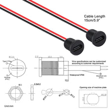 Carica l'immagine nel visualizzatore di Gallery, Greluma 5 Pz Presa impermeabile di tipo C, connettore USB C femmina per montaggio a pannello con piastra di bloccaggio d