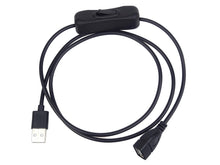 Carica l'immagine nel visualizzatore di Gallery, PremiumCord Cavo di Prolunga USB con Interruttore 1m, Cavo di Ricarica, USB Tipo a da Femmina A Maschio, Colore Nero, Lu
