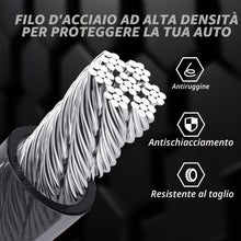Carica l'immagine nel visualizzatore di Gallery, Bloccasterzo Auto Antifurto - Blocco Sterzo Potenziato con Doppia Sicurezza, 3 Chiavi, Cavo Acciaio Rinforzato, Installa