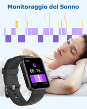 Carica l'immagine nel visualizzatore di Gallery, RUIMEN Smartwatch Uomo Donna Orologio Smart Watch Risposta Chiamate Contapassi Cardiofrequenzimetro da polso Saturimetro