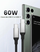Carica l'immagine nel visualizzatore di Gallery, Cavo USB C a USB C 60cm, 2 pezzi cavo USB C corto cavo auto Android tipo C cavo di ricarica veloce per iPhone 15/15 Pro/