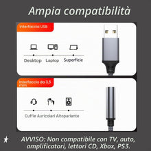 Carica l'immagine nel visualizzatore di Gallery, JZK USB a 3.5 mm jack audio adattatore cavo, connettore adattatore AUX a Tipo A a jack per cuffie, interfaccia audio USB