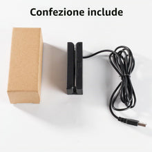 Carica l'immagine nel visualizzatore di Gallery, MSR100 Lettore di carte a banda magnetica USB, Lettore macchina POS per tessere, programmabili e integrazione con varie 
