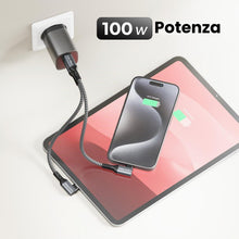 Carica l'immagine nel visualizzatore di Gallery, deleyCON 0,15m Cavo USB-C 100W 10 Gbps Corto Angolato 90 Grad (USB 3.2 Gen2) PD 3.0 Ricarica Dati 4K@60Hz per iPhone 17 