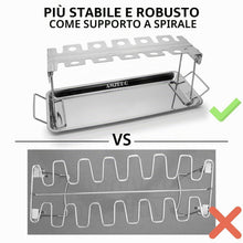 Carica l'immagine nel visualizzatore di Gallery, AMZBBQ® Supporto per cosce di pollo per barbecue, 12 stecche, in acciaio inox con ciotola