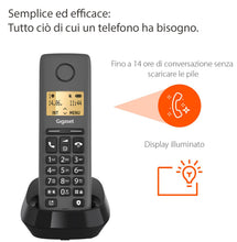 Carica l'immagine nel visualizzatore di Gallery, Gigaset Pure 120 Telefono Cordless, Nero Antracite