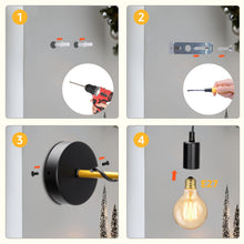 Carica l'immagine nel visualizzatore di Gallery, Aigostar Applique da parete interno, Applique camera da letto, Lampada da parete Vintage E27, Stile industriale retrò ne