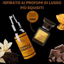Carica l'immagine nel visualizzatore di Gallery, Profumo per Auto VANILLA TOBACCO - Deodorante per Interni, Neutralizza Odori, Accessori Auto - 60ml