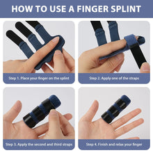 Carica l'immagine nel visualizzatore di Gallery, Dita a Stecca, 4 Pezzi Stecche per Dita Mano, con Fascia in Alluminio Integrata, Supporto di Mano Splint Dito, per Tutte