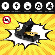 Carica l'immagine nel visualizzatore di Gallery, Flintronic Trappola per Topi, 4 Pezzi Trappola Ratti Riutilizzabile, Trappola per Topi per Interni ed Esterni, Trappola 