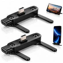 Carica l'immagine nel visualizzatore di Gallery, 2 Pezzi Supporto Telefono 360° per Cavo USB C, Adattatore Pieghevole Rimovibile con Rotazione 360°, Supporto Smartphone 