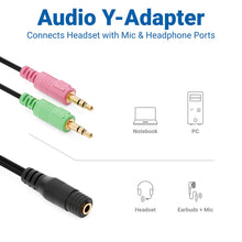 Carica l'immagine nel visualizzatore di Gallery, deleyCON 20cm Headset PC Laptop Adattatore Audio Jack Y Stereo - 1x 3,5mm Presa CTIA 4 Poli TRRS a 2x 3,5mm Connettori -