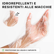 Carica l'immagine nel visualizzatore di Gallery, ARNOMED Guanti monouso in PE da donna, 100 pezzi guanti usa e getta per box, guanti plastica domestici per alimenti, gua