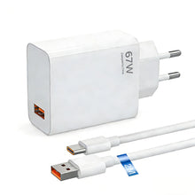 Carica l'immagine nel visualizzatore di Gallery, Caricabatteria rapida 67W USB Adattatore,compatibile con Xiaomi