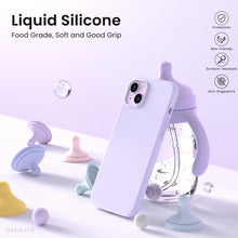 Carica l'immagine nel visualizzatore di Gallery, ORNARTO Cover per iPhone 14 Silicone,Antiurto,Lilla Pastello