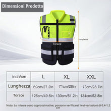 Carica l'immagine nel visualizzatore di Gallery, URAQT Giubbotti di Sicurezza, Gilet Alta visibilità, Gilet di Sicurezza Riflettente con 7 Tasche e Cerniera, Gilets di s