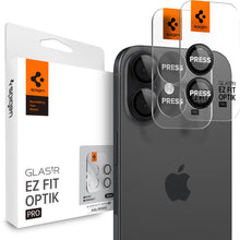 Carica l'immagine nel visualizzatore di Gallery, Spigen Glas.tR EZ Fit Optik Pro Protezione Fotocamera compatibile con iPhone 17, iPhone 16/16 Plus, 2 Pezzi, Nero, Anell