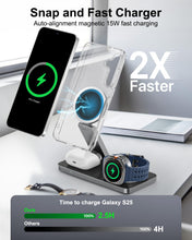 Carica l'immagine nel visualizzatore di Gallery, Stazione di Ricarica 3 in 1 per Samsung, Caricatore Wireless Pieghevole per Galaxy S26/S25/S24/S23/Z Fold/Flip Series, G