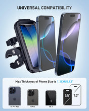Carica l'immagine nel visualizzatore di Gallery, LUROON Porta Cellulare Moto, Universale Porta Cellulare da Bicicletta Impermeabile con Rotazione a 360°, Portatelefono M